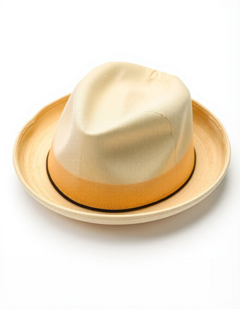 Beach hat on a white background. Isolated with clipping pathの写真素材