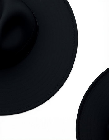 Black hat isolated on white background. Top view. Flat lay.の写真素材