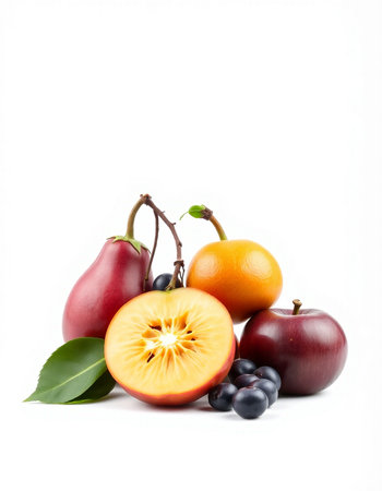 Fruits on a white background. Fruits on a white background.の写真素材