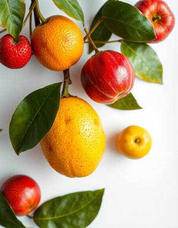 Citrus fruits on a white background. Healthy food concept.