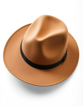 Brown cowboy hat isolated on white background. Clipping path included.の写真素材