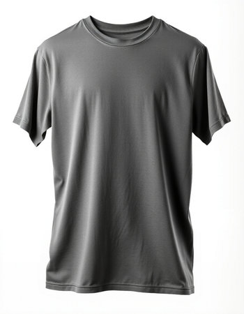 Gray t-shirt isolated on a white background.の写真素材