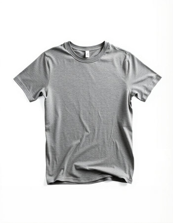Grey t-shirt isolated on white background. Mockup for designの写真素材