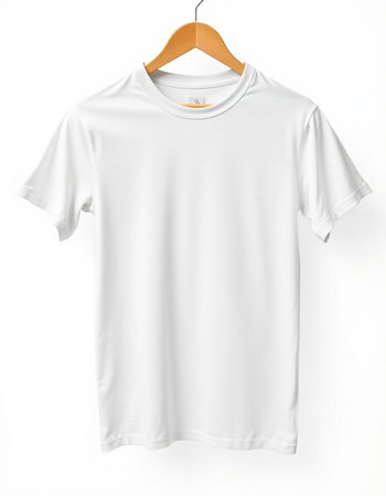 White t-shirt on a hanger isolated on a white background