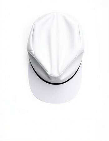 White hat isolated on white background. Top view. Flat lay.の写真素材