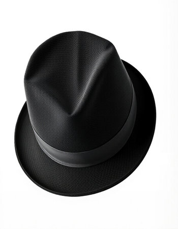 Black hat isolated on a white background. 3d rendering image.の写真素材