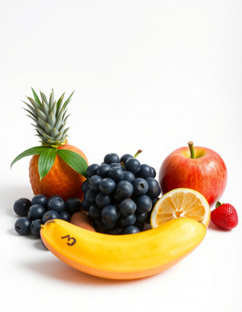 Fruits isolated on a white background. Healthy food. Diet.の写真素材