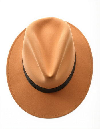 Brown hat on a white background. Clipping path included for easy extraction.