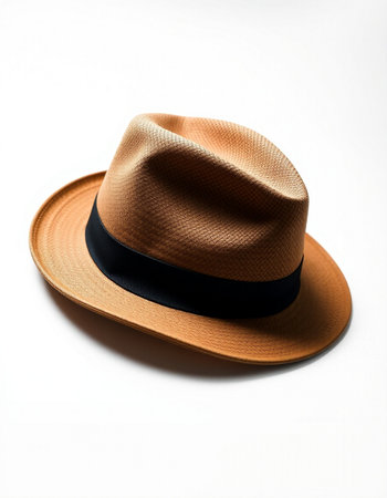 Brown hat isolated on white background with clipping path. Close up.の写真素材