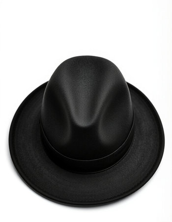 Black hat isolated on white background. Top view. Close up.の写真素材