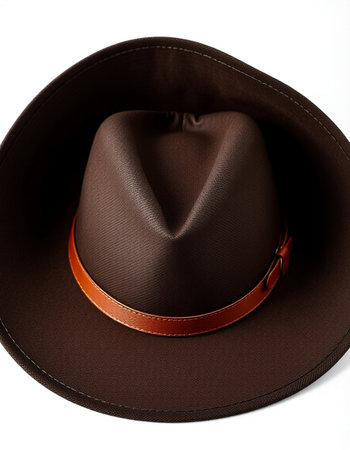 Brown hat isolated on a white background. Clipping path included.の写真素材