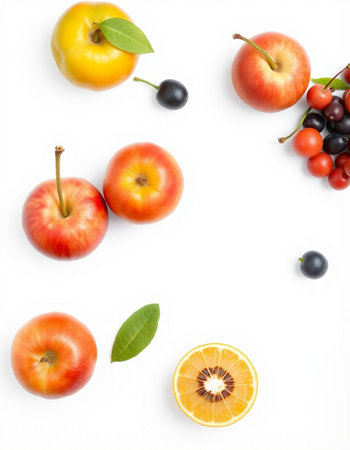 collection of various fruits on white background. each one is shot separatelyの写真素材