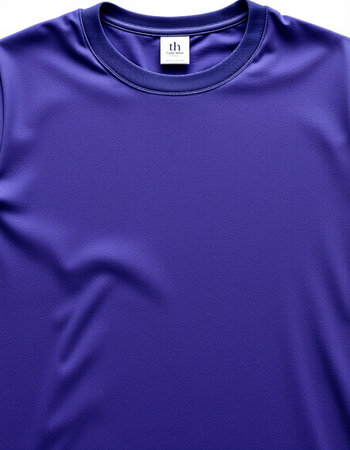 Purple t-shirt isolated on white background with clipping path.の写真素材
