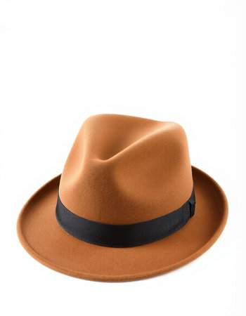 Brown hat isolated on a white background. Clipping path included.の写真素材