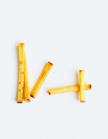 French fries on a white background. The concept of fast food.