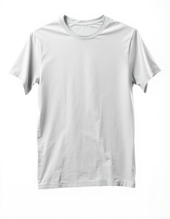 White t-shirt isolated on white background. Clipping path included.