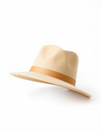 Beach hat isolated on white background with clipping path. Top view.の写真素材