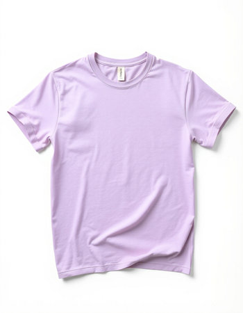 Purple t-shirt on white background. Clipping path included.の写真素材