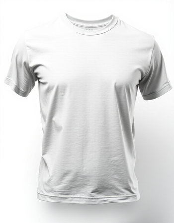 Blank white t-shirt on white background. Mock up, 3D Rendering