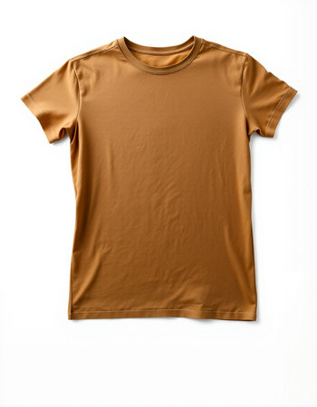Orange t-shirt isolated on white background. 3d rendering.の写真素材