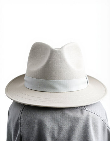 Men's hat isolated on a white background. View from the back.の写真素材