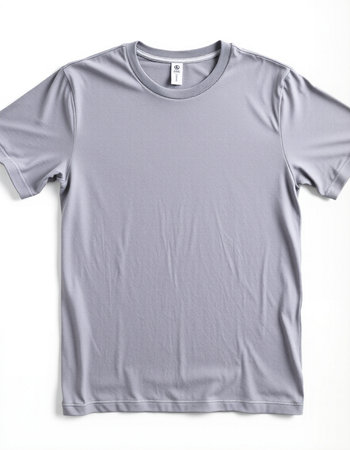 Grey t-shirt isolated on white background. Clipping path included.の写真素材
