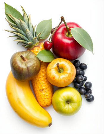 Fruits isolated on a white background. Healthy food. Diet.の写真素材