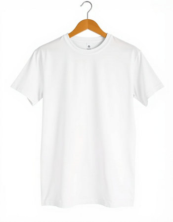 White t-shirt on a hanger isolated on a white background