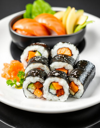 Sushi roll japanese food style - selective focus point - Imageの写真素材