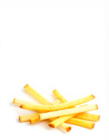 French fries isolated on white background with copy space for your text.
