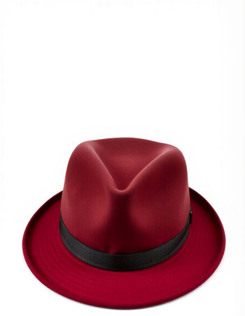 Red hat isolated on white background with clipping path. Top view.の写真素材