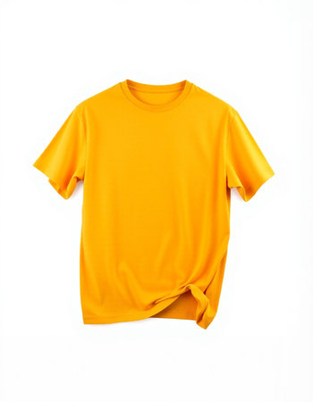 Yellow t-shirt isolated on white background. 3d rendering.の写真素材