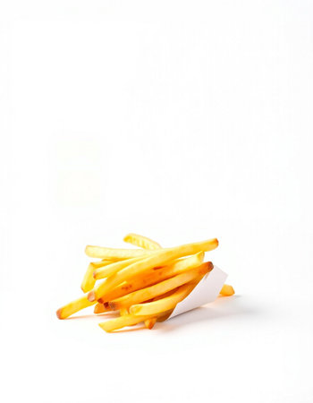 French fries isolated on white background. Selective focus and shallow depth of field.の写真素材