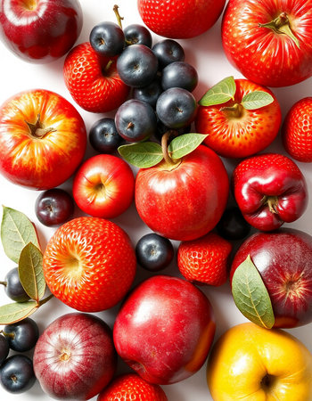 Fruits background. Healthy food concept. Top view. Flat lay