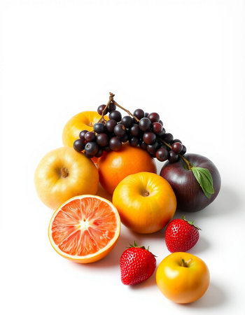Fruits isolated on a white background. Healthy food. Fresh fruits.の写真素材