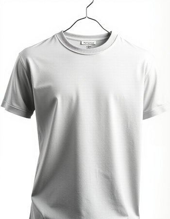 White t-shirt on a hanger isolated on a white background