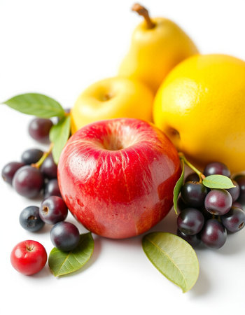 Fruits isolated on a white background. Healthy eating concept. Selective focus.の写真素材