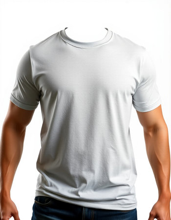 Men's t-shirt isolated on white background with clipping path.の写真素材