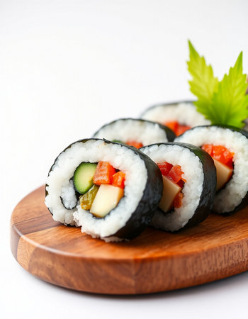 Sushi roll with salmon, avocado, cucumber and cream cheeseの写真素材