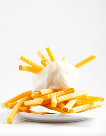 French fries isolated on a white background.