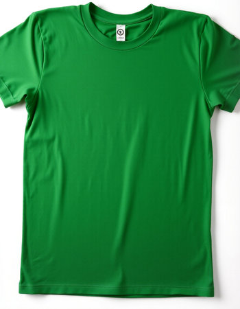 Green t-shirt on a white background. 3d rendering.の写真素材