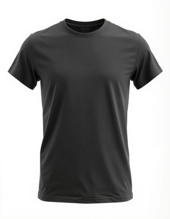 Black t-shirt isolated on a white background. 3d rendering