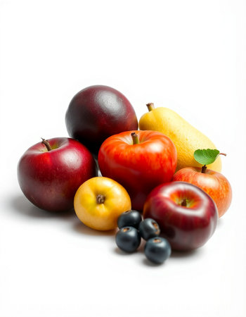 Fruits isolated on a white background. Healthy food, diet.の写真素材