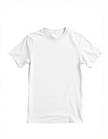 White t-shirt isolated on white background. Clipping path included.