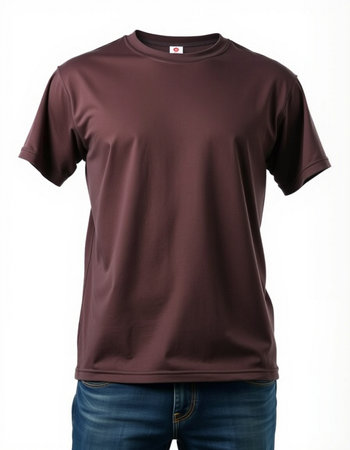 Men's t-shirt on a mannequin on a white backgroundの写真素材