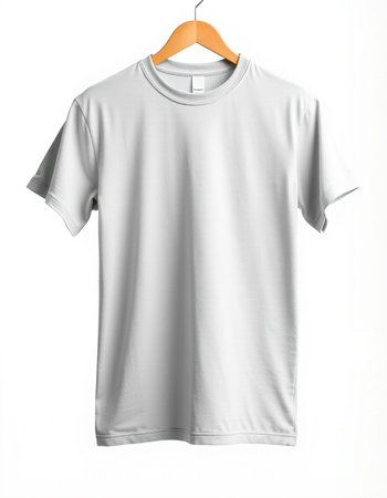 White t-shirt on a hanger isolated on a white background