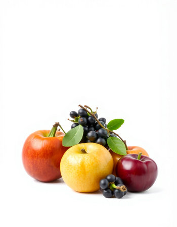 Fruits isolated on white background with copy space for your text.