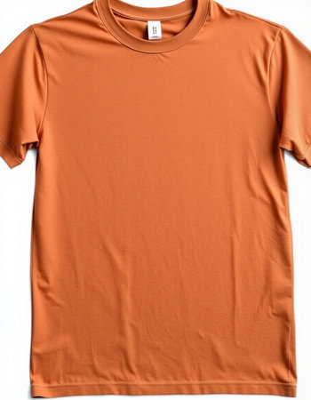 Orange t-shirt isolated on a white background with clipping path.の写真素材
