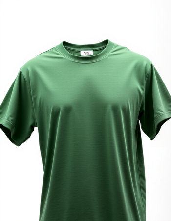 Green t-shirt on a white background. 3d rendering.の写真素材