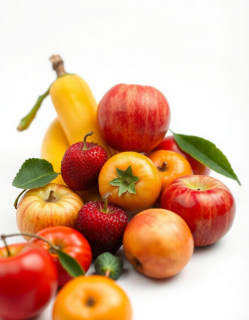 Fruits isolated on a white background. Healthy food.の写真素材